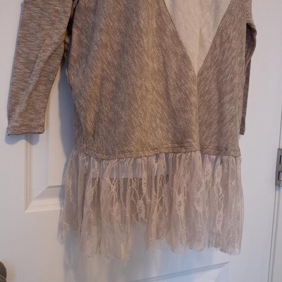 lace lagenlook oversized coastal cowgirl boho arrow variegated sweater L a'reve - Picture 8 of 9